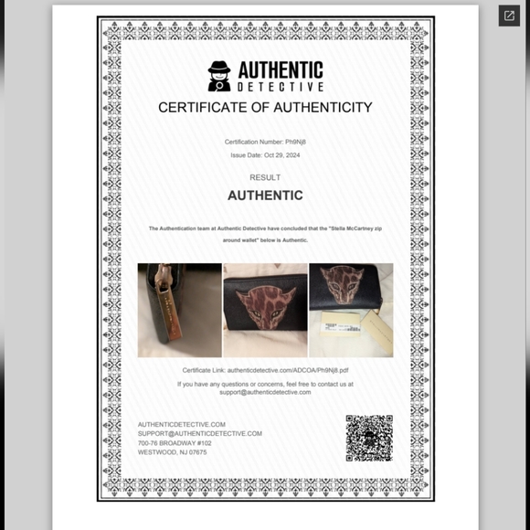 Stella McCartney Vegan Leather Calf Hair Leopard Zip Around Wallet Black VGUC - Picture 11 of 11